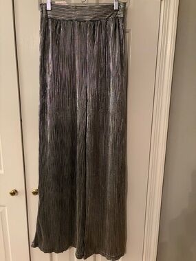 miami Metallic Pleated Trousers - Silver